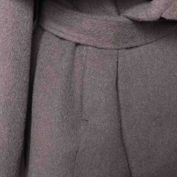 Elie Tahari Belted Wrap Coat Brown Size M Shawl Collar Wool Alpaca Blend Preppy - Picture 5 of 13